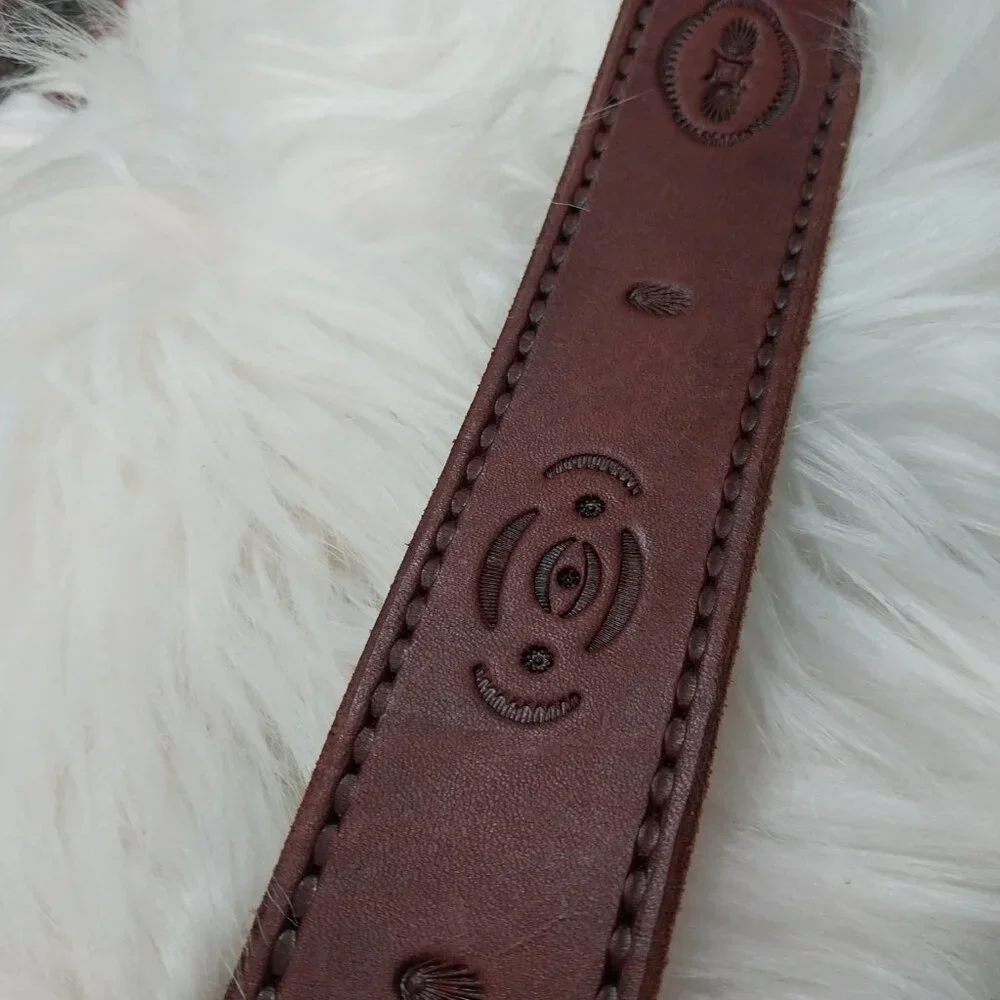 3770 Lot of 4 Un-Finished Leather Belts Tooled New With no Buckles. - Picture 5 of 15